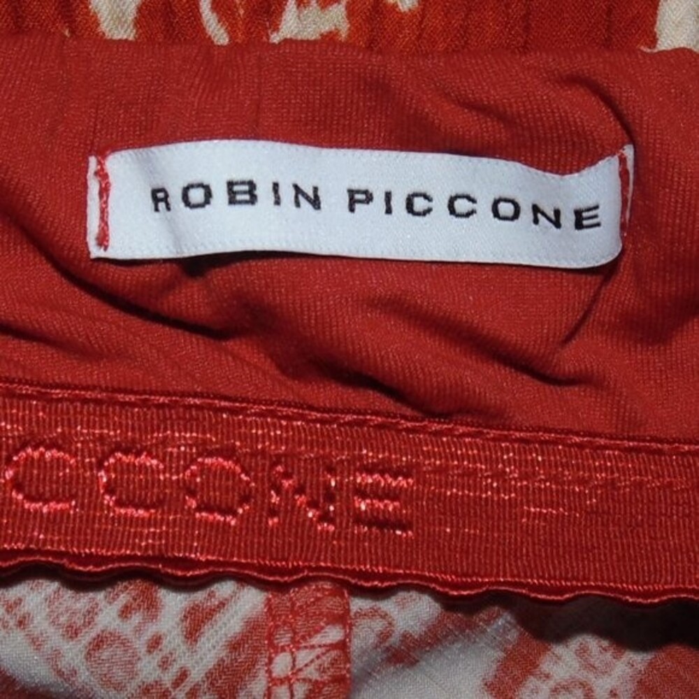 ROBIN PICCONE Jumpsuit, S, Rust Floral, Halter Spaghetti Straps, Wide leg - Picture 6 of 14